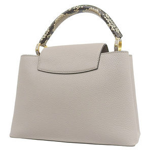 Louis Vuitton Capucines Leather Greige MM Handbag